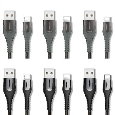 Kabel USB Jalinan Kain Aloi Zink Lampu